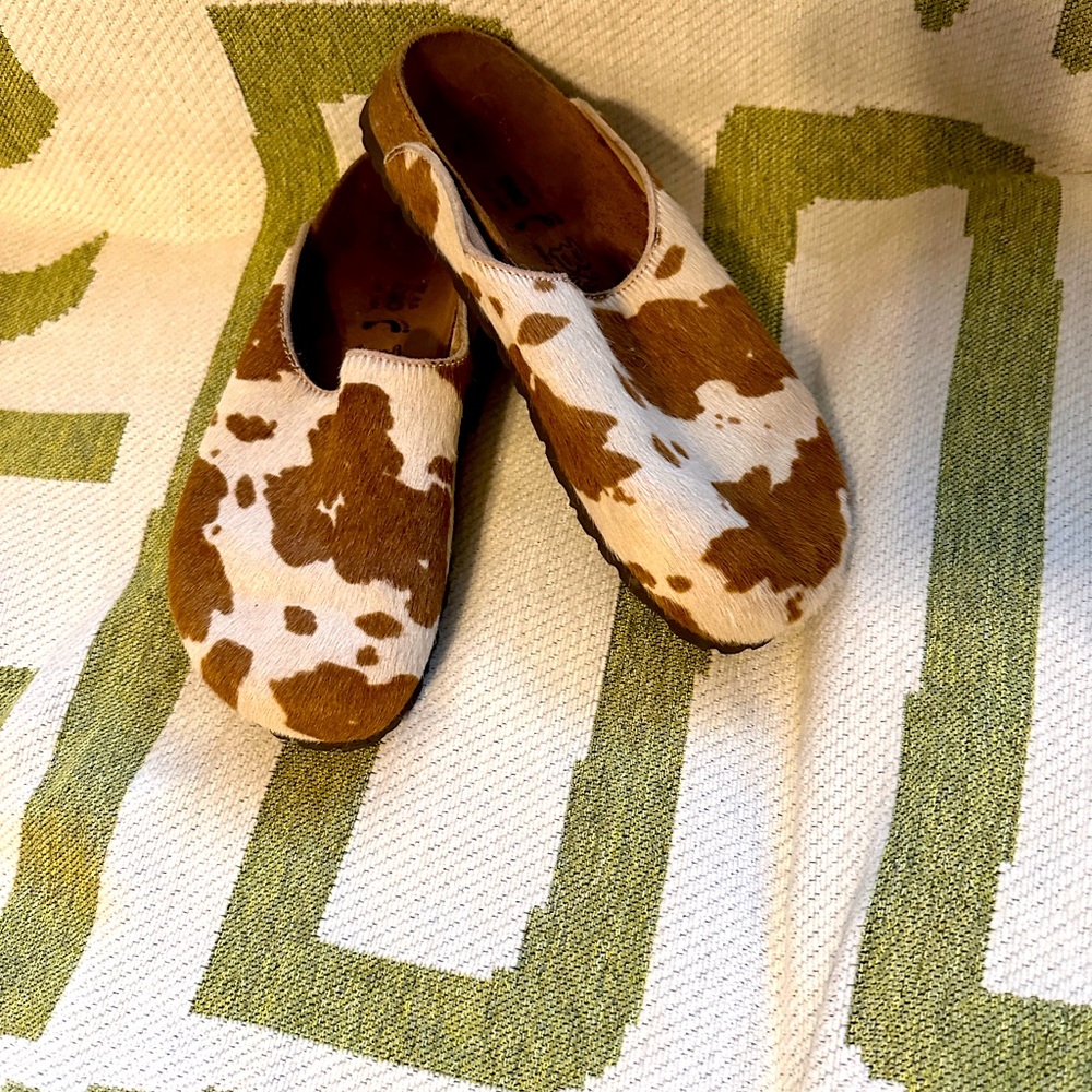 Birkenstock pony hair slide clogs